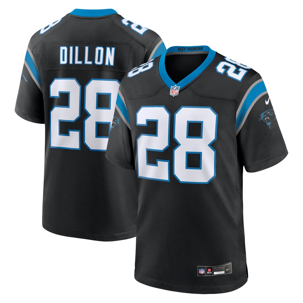 Men's Carolina Panthers AJ Dillon Nike Black Team Game Jersey - Image 1