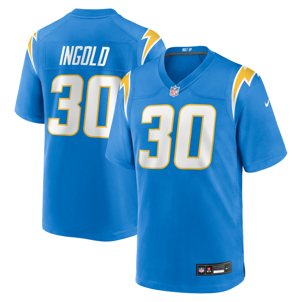Men's Los Angeles Chargers Alec Ingold Nike Powder Blue Team Game Jersey - Image 1