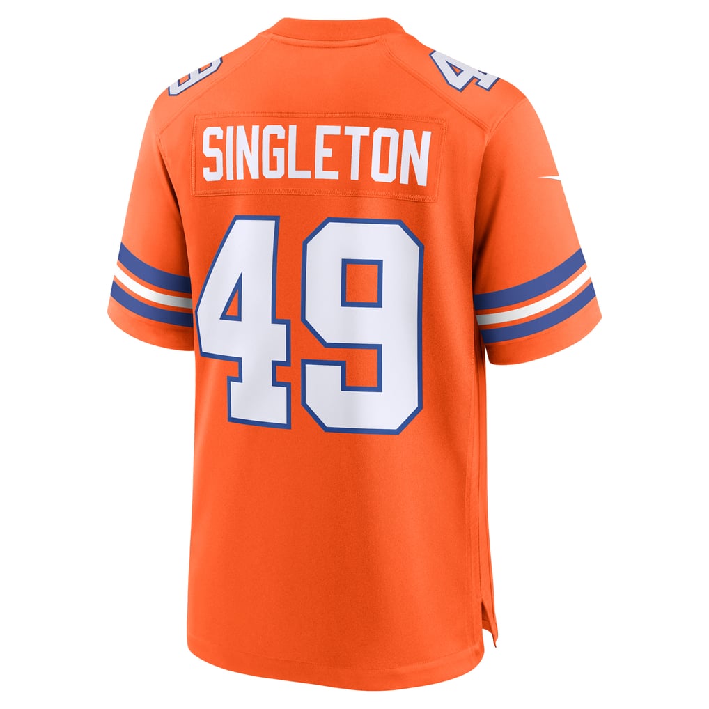 Men's Denver Broncos Alex Singleton Nike Orange Alternate Game Jersey - Image 4
