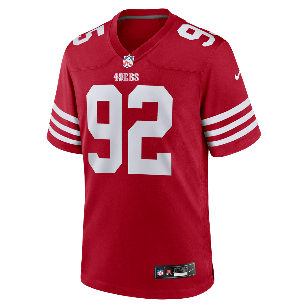 Men's San Francisco 49ers Alfred Collins Nike  Scarlet Team Game Jersey - Image 3