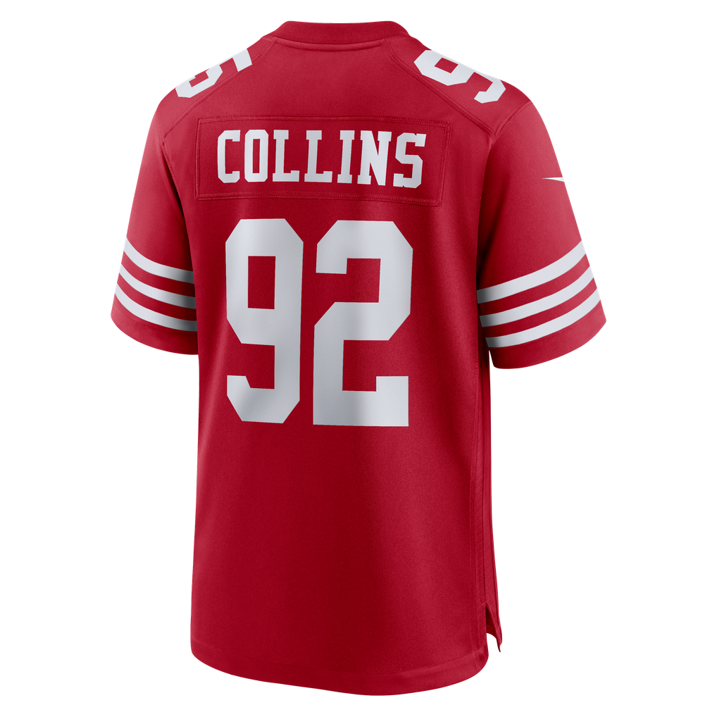Men's San Francisco 49ers Alfred Collins Nike  Scarlet Team Game Jersey - Image 4