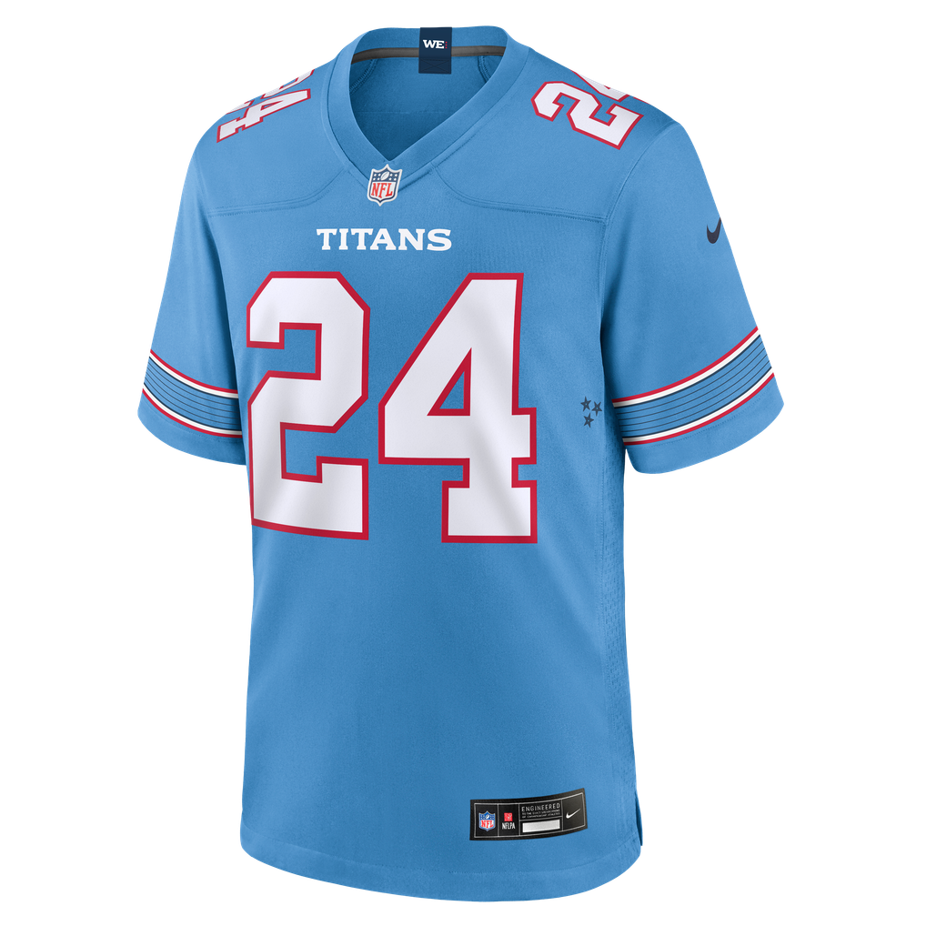 Men's Tennessee Titans Alontae Taylor Nike Light Blue Team Game Jersey - Image 3