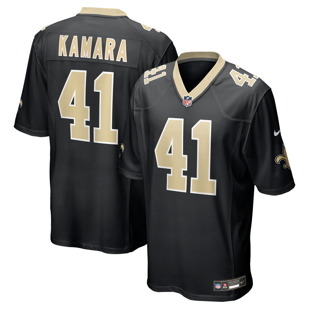 Men's New Orleans Saints Alvin Kamara Nike Black Game Jersey - Image 2