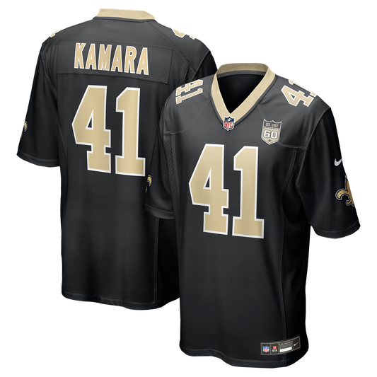 Men's New Orleans Saints Alvin Kamara Nike Black Team 60th Season Game Jersey
 - Image 1