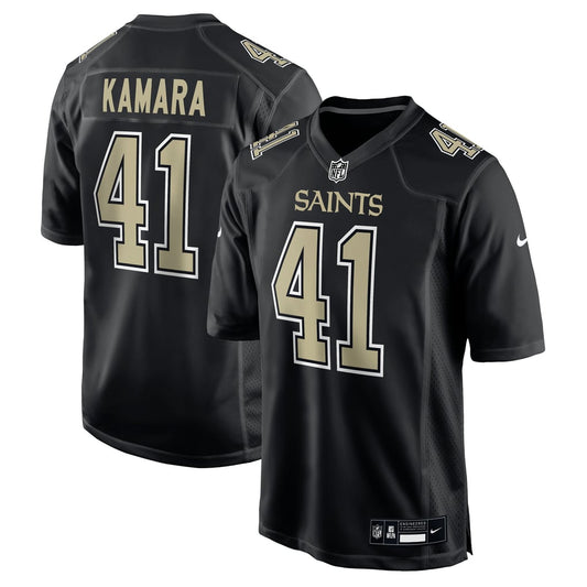 Men's New Orleans Saints Alvin Kamara Nike Carbon Black Fashion Game Jersey - Image 1