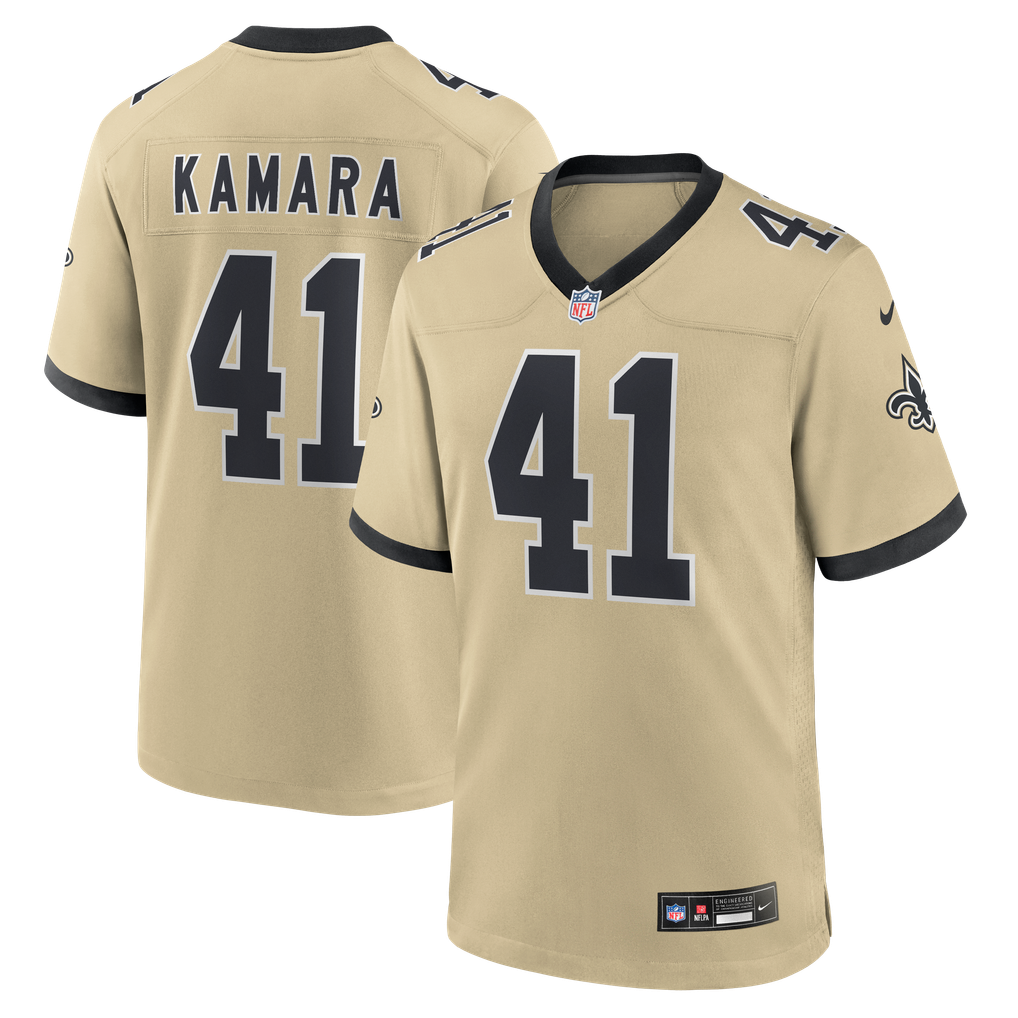 Men's New Orleans Saints Alvin Kamara Nike Gold Gameday Golds Alternate Game Player Jersey - Image 2