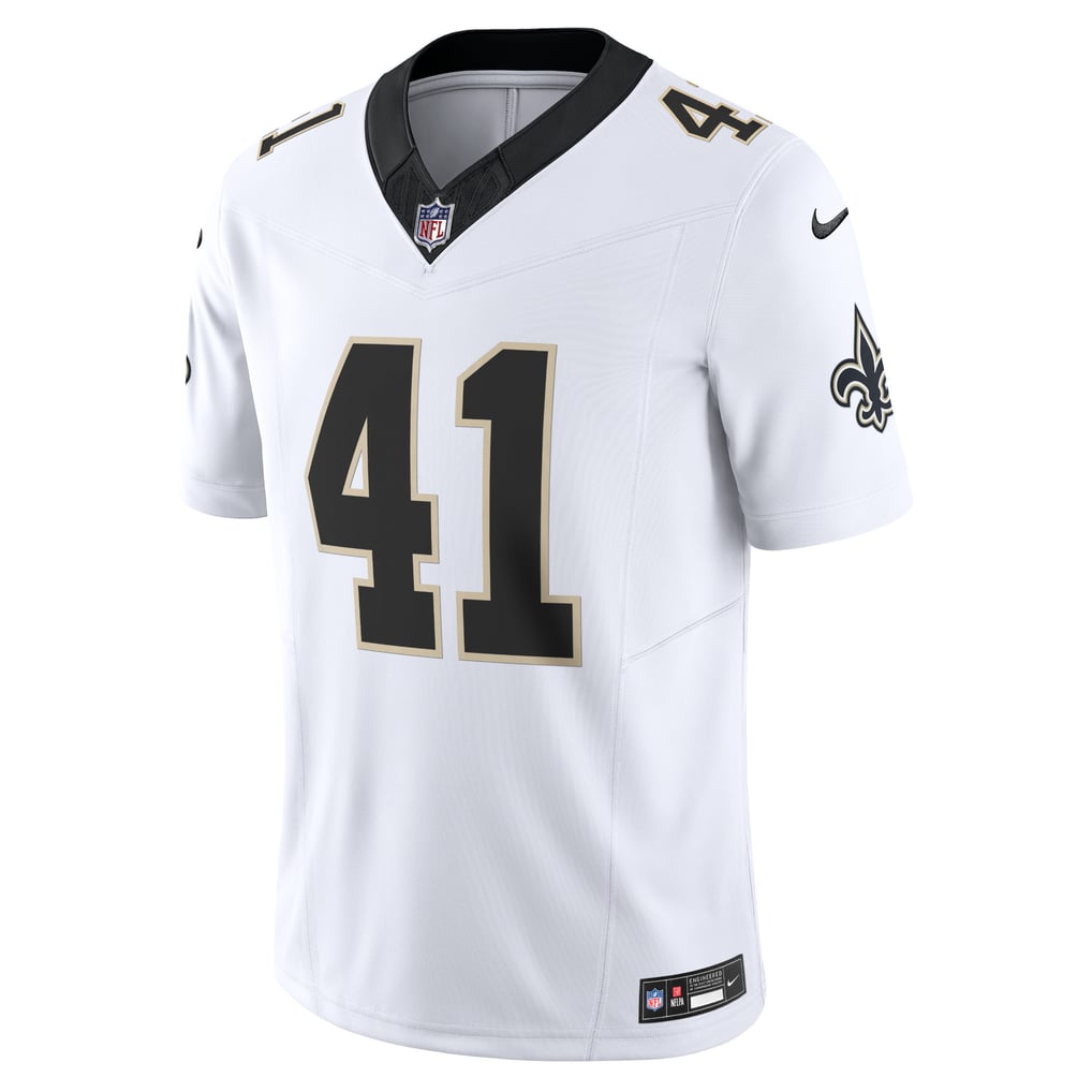 Men's New Orleans Saints Alvin Kamara Nike White Vapor F.U.S.E. Limited Jersey - Image 3