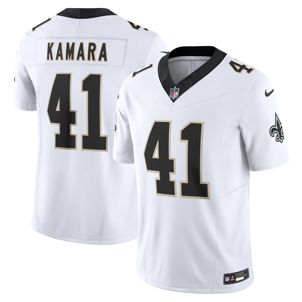 Men's New Orleans Saints Alvin Kamara Nike White Vapor F.U.S.E. Limited Jersey - Image 1