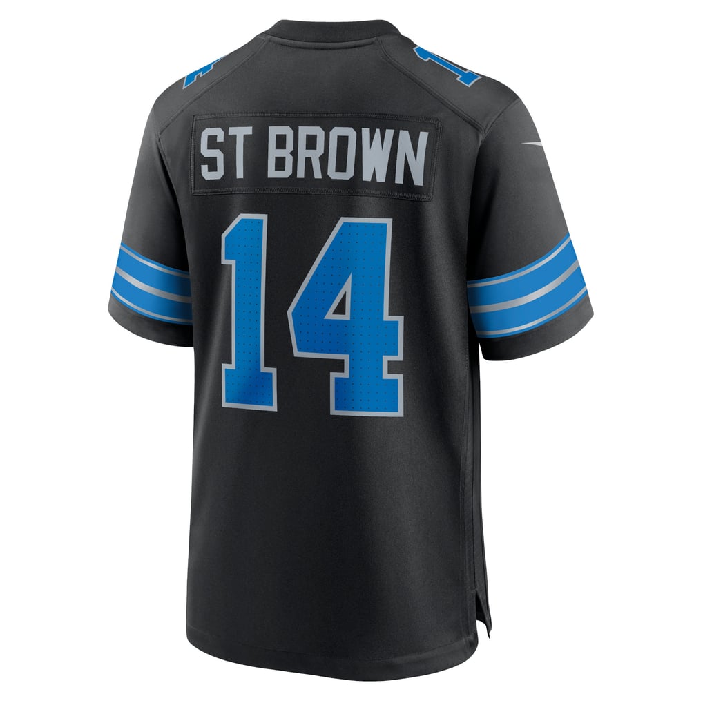 Men's Detroit Lions Amon-Ra St. Brown Nike Black 2nd Alternate Game Jersey - Image 4