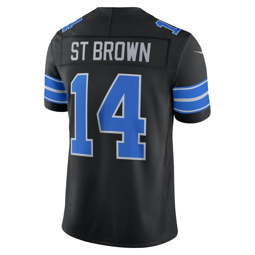 Men's Detroit Lions Amon-Ra St. Brown Nike Black Alternate Vapor F.U.S.E. Stitched Limited Jersey - Image 4