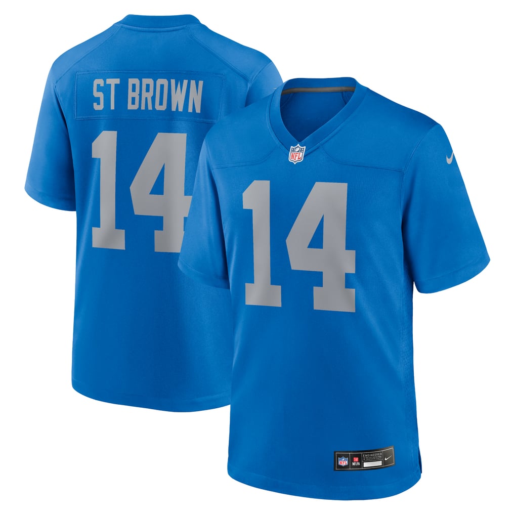 Men's Detroit Lions Amon-Ra St. Brown Nike  Blue Alternate Game Jersey - Image 2