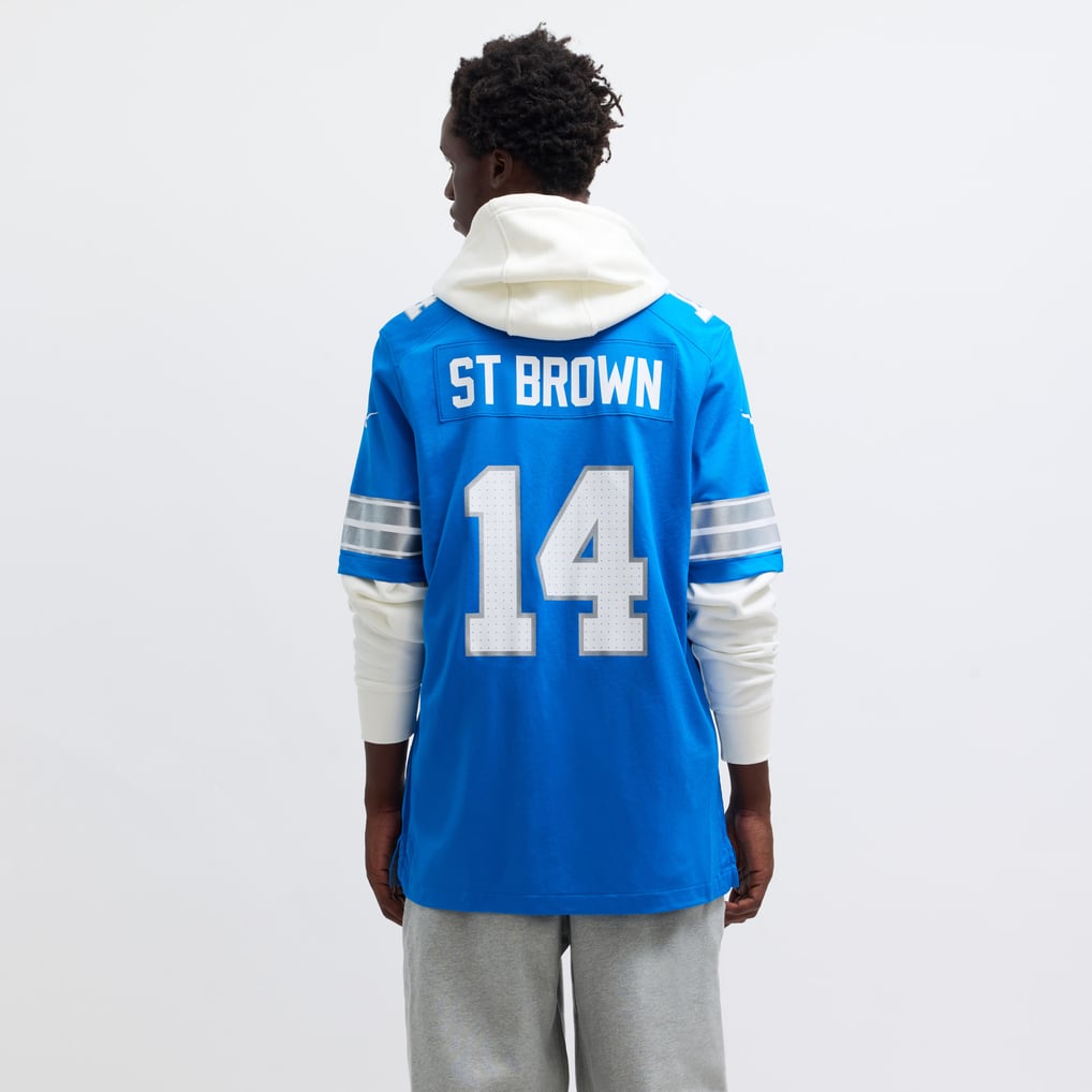 Men's Detroit Lions Amon-Ra St. Brown Nike Blue Game Jersey - Image 6