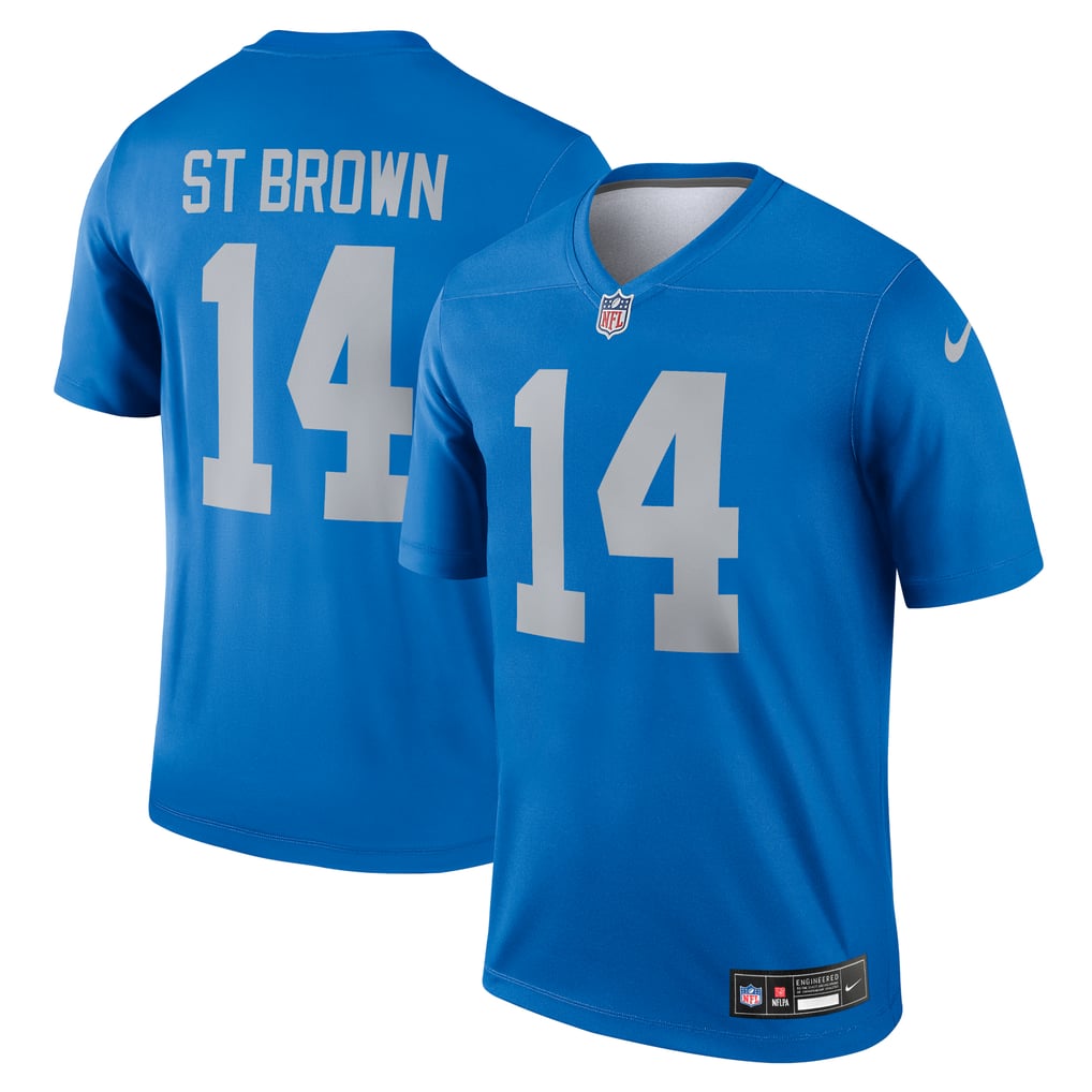 Men's Detroit Lions Amon-Ra St. Brown Nike Blue Legend Player Performance Top - Image 2