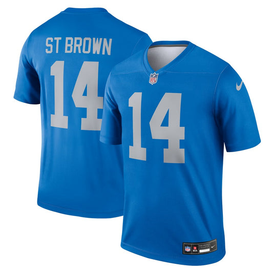 Men's Detroit Lions Amon-Ra St. Brown Nike Blue Legend Player Performance Top - Image 1