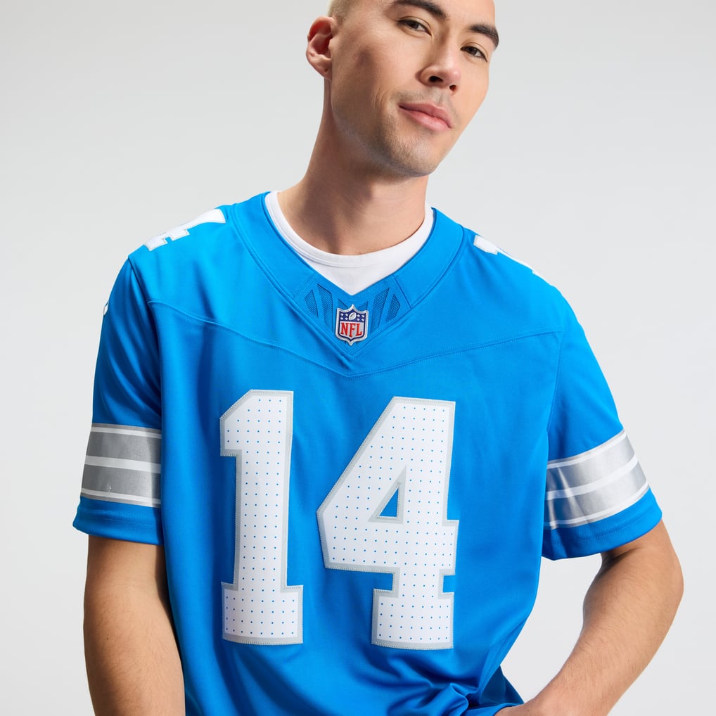 Men's Detroit Lions Amon-Ra St. Brown Nike Blue Team Vapor F.U.S.E. Stitched Limited Jersey - Image 10