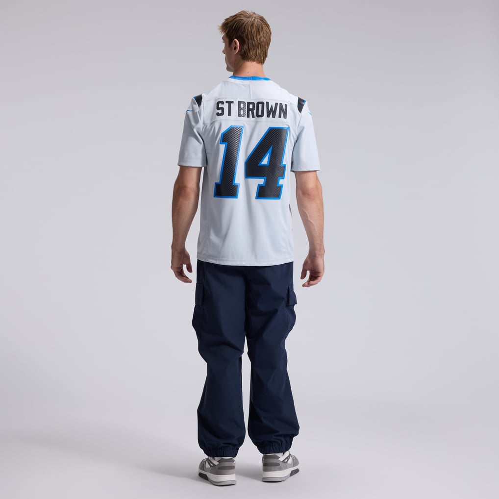 Men's Detroit Lions Amon-Ra St. Brown Nike Silver 2026 Rivalries Collection Stitched Limited Jersey - Image 6