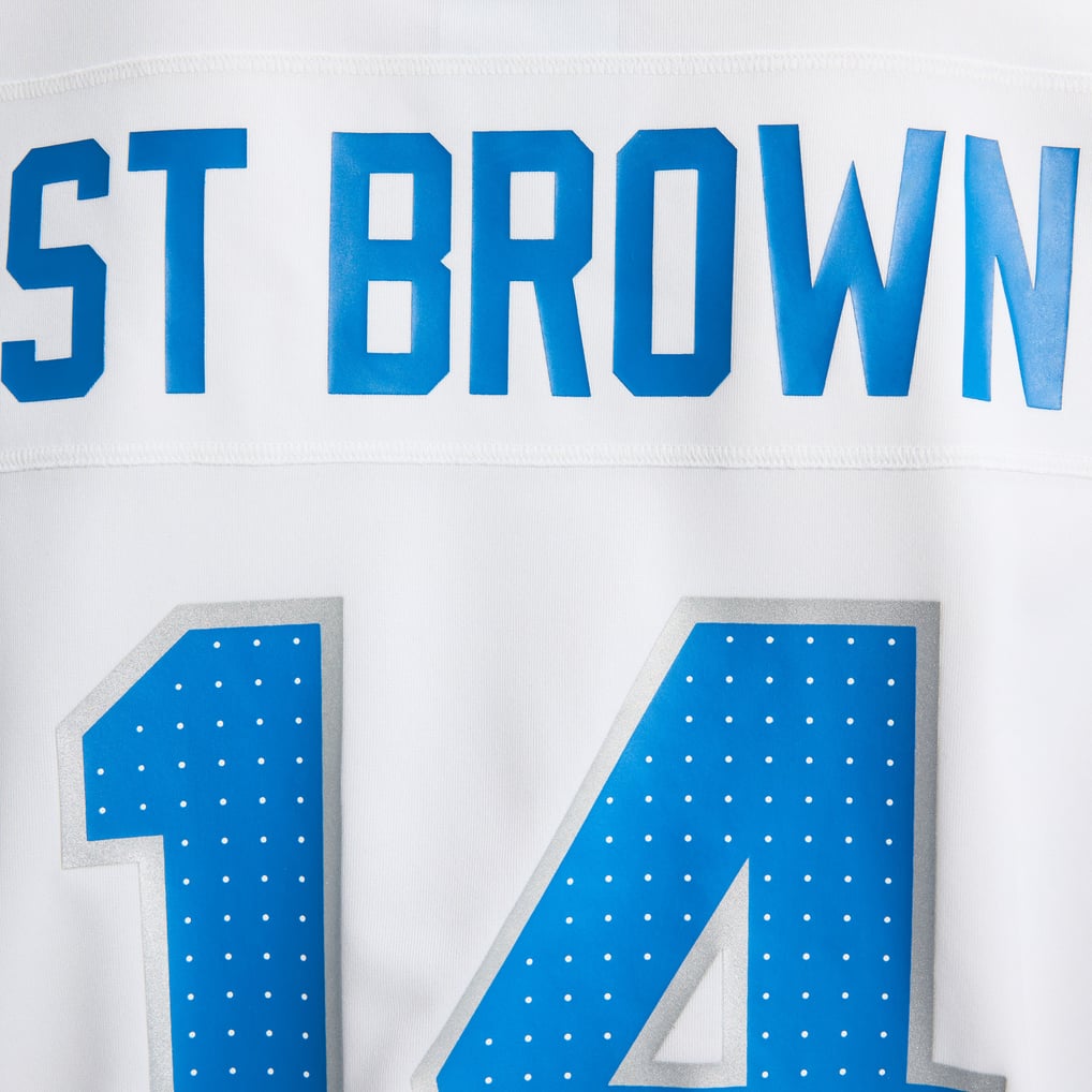 Men's Detroit Lions Amon-Ra St. Brown Nike White Game Jersey - Image 13