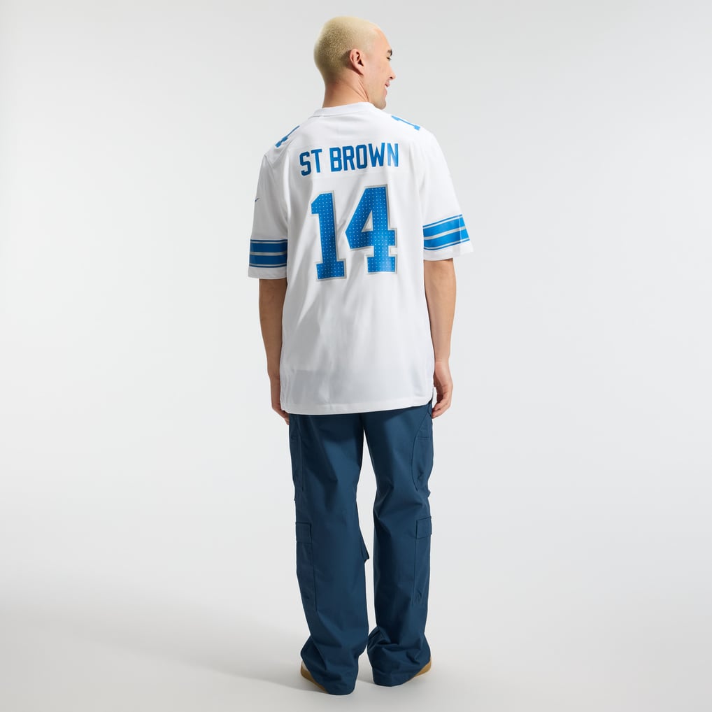 Men's Detroit Lions Amon-Ra St. Brown Nike White Game Jersey - Image 6