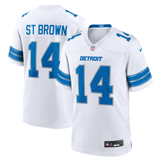 Men's Detroit Lions Amon-Ra St. Brown Nike White Game Jersey - Image 1