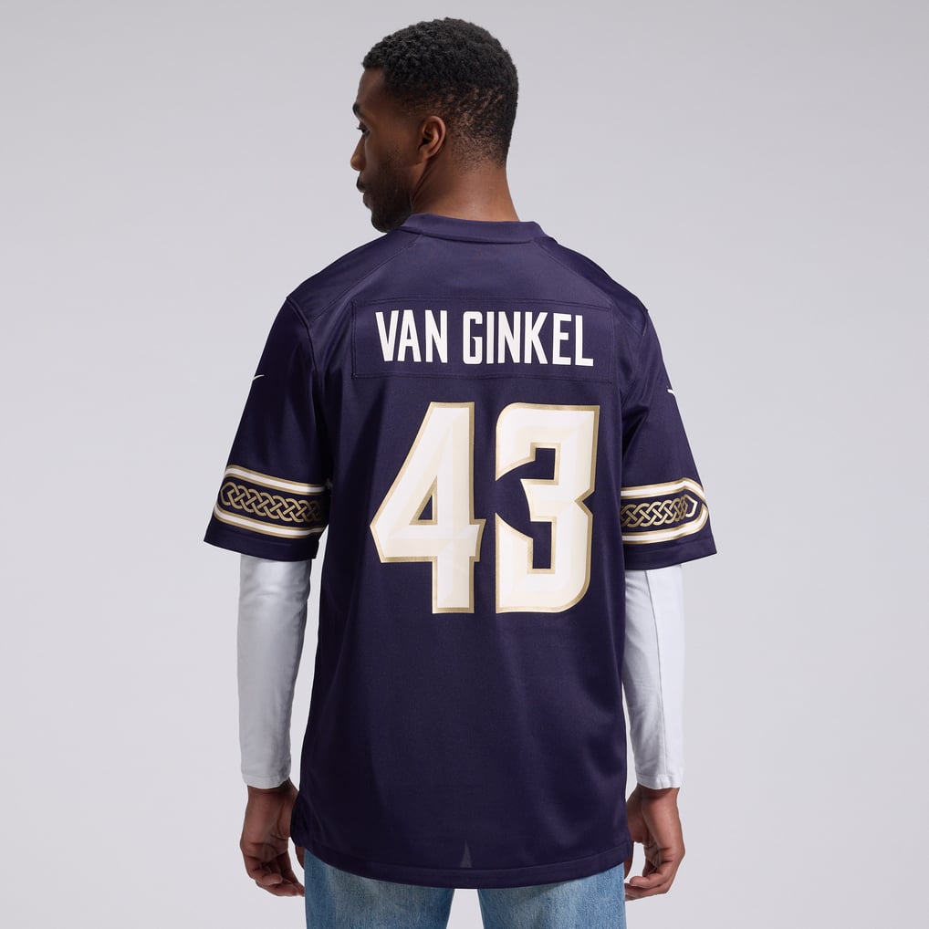 Men's Minnesota Vikings Andrew Van Ginkel Nike Purple 2026 Rivalries Collection Game Jersey - Image 4