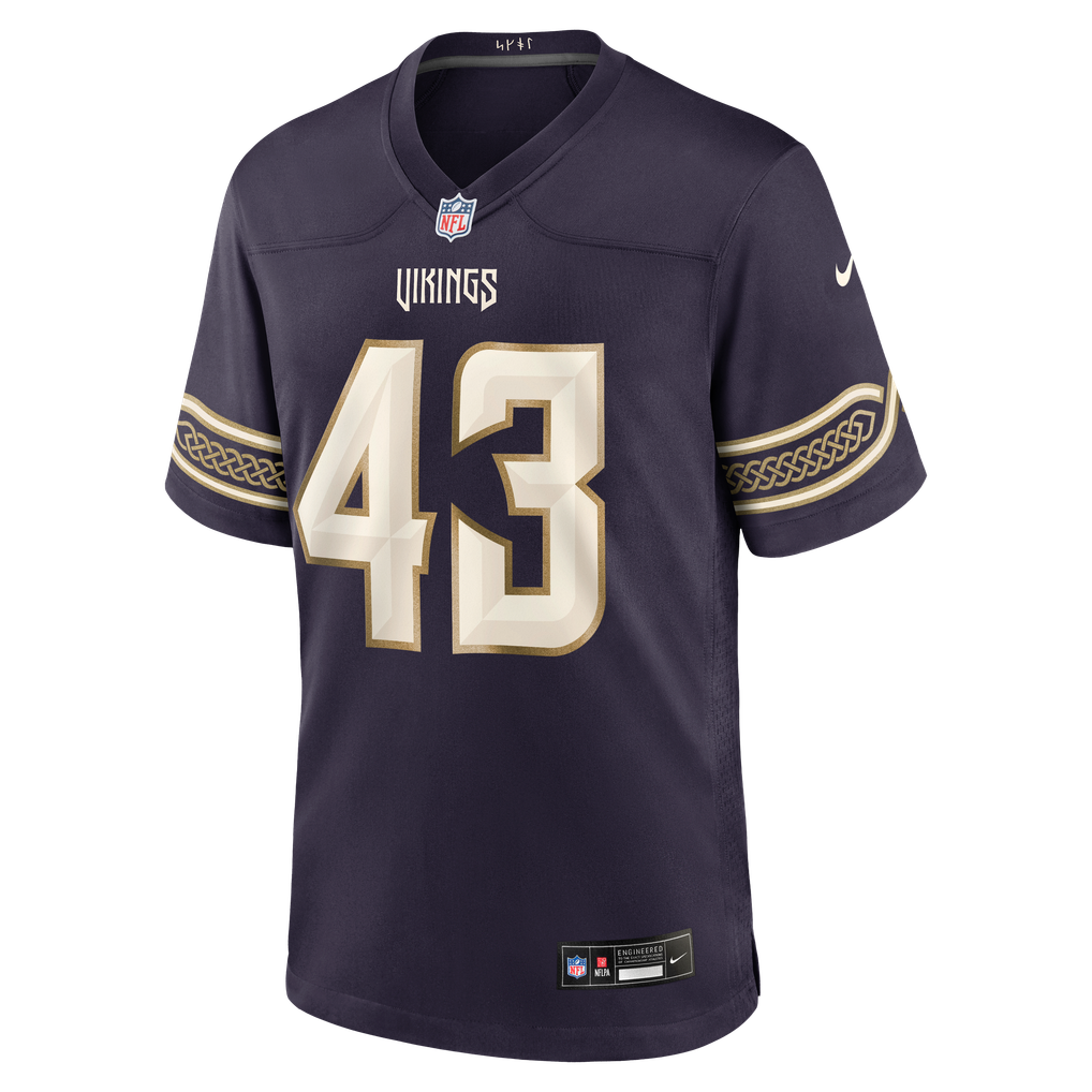Men's Minnesota Vikings Andrew Van Ginkel Nike Purple 2026 Rivalries Collection Game Jersey - Image 7