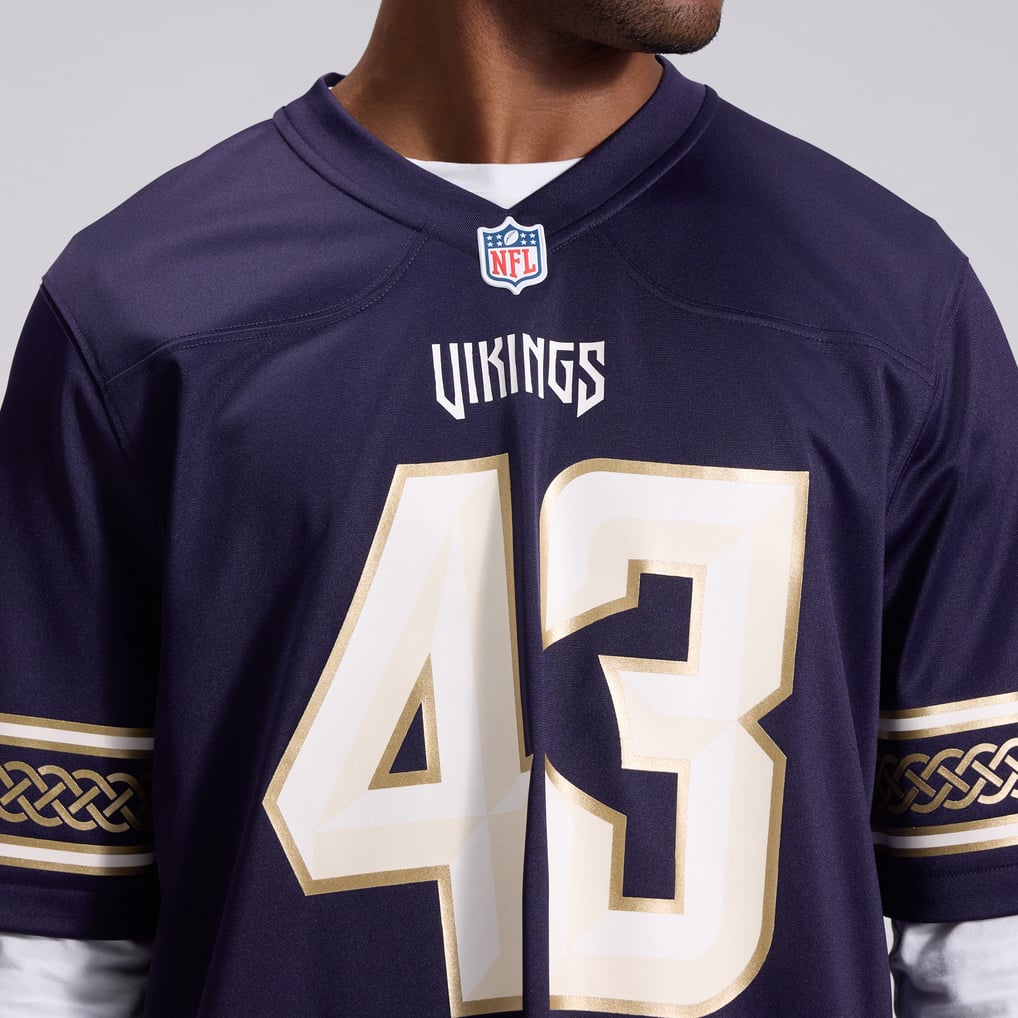 Men's Minnesota Vikings Andrew Van Ginkel Nike Purple 2026 Rivalries Collection Game Jersey - Image 9