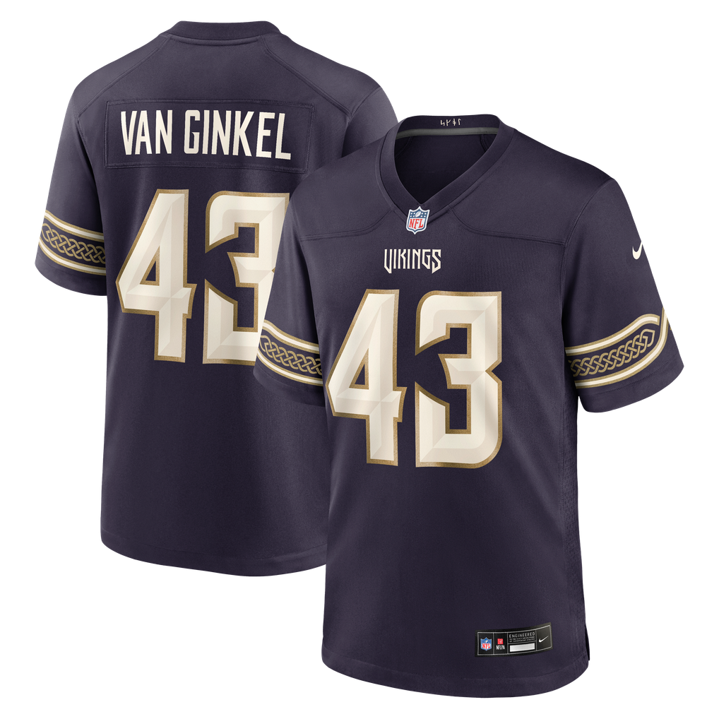 Men's Minnesota Vikings Andrew Van Ginkel Nike Purple 2026 Rivalries Collection Game Jersey - Image 1