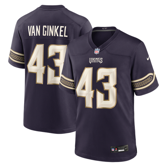 Men's Minnesota Vikings Andrew Van Ginkel Nike Purple 2026 Rivalries Collection Game Jersey - Image 1