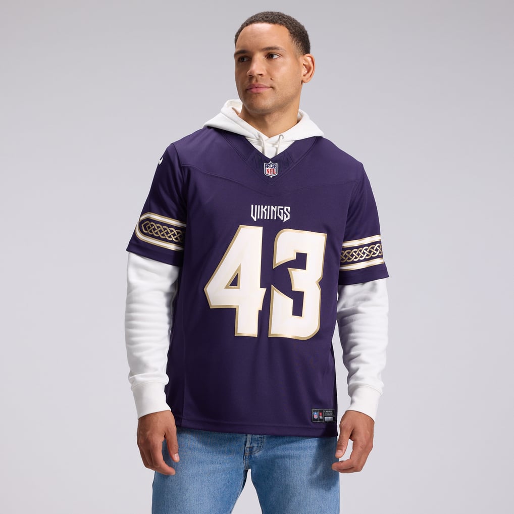 Men's Minnesota Vikings Andrew Van Ginkel Nike Purple 2026 Rivalries Collection Stitched Limited Jersey - Image 3