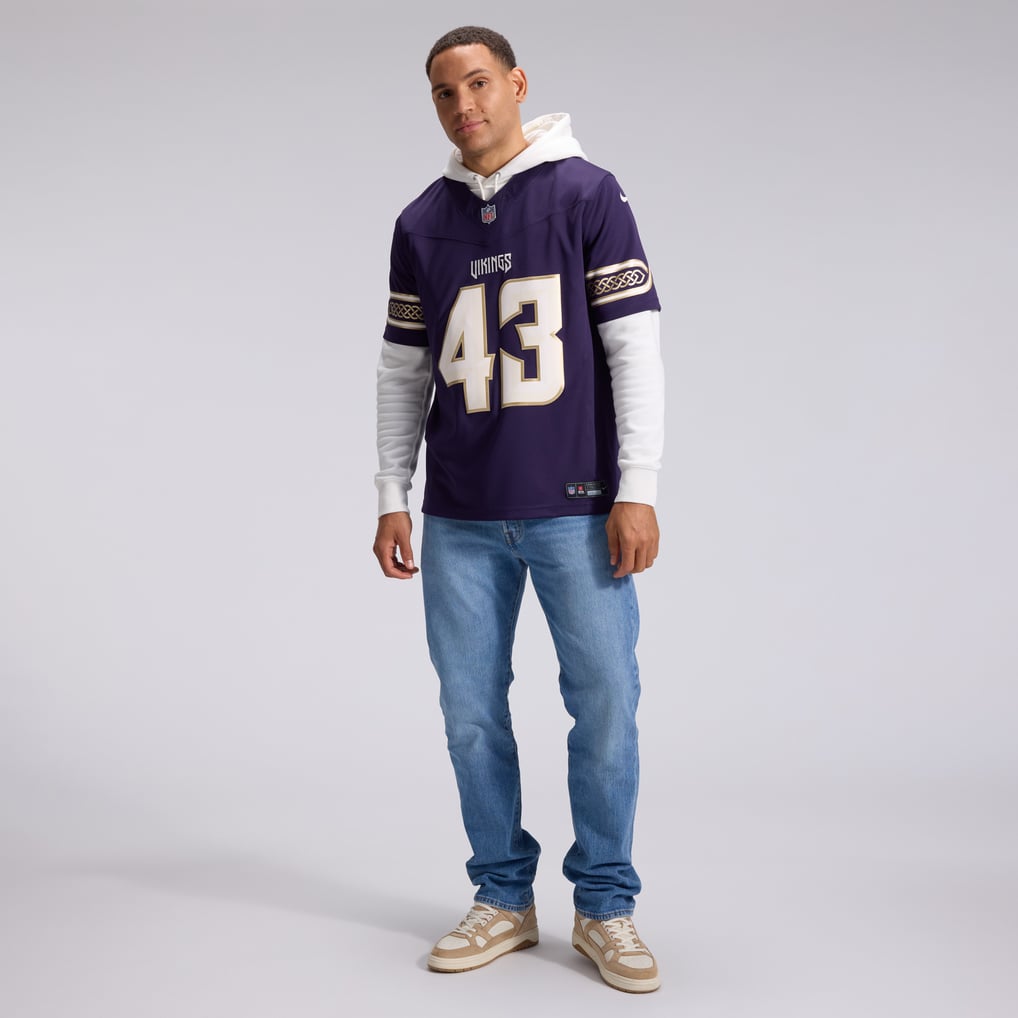 Men's Minnesota Vikings Andrew Van Ginkel Nike Purple 2026 Rivalries Collection Stitched Limited Jersey - Image 5
