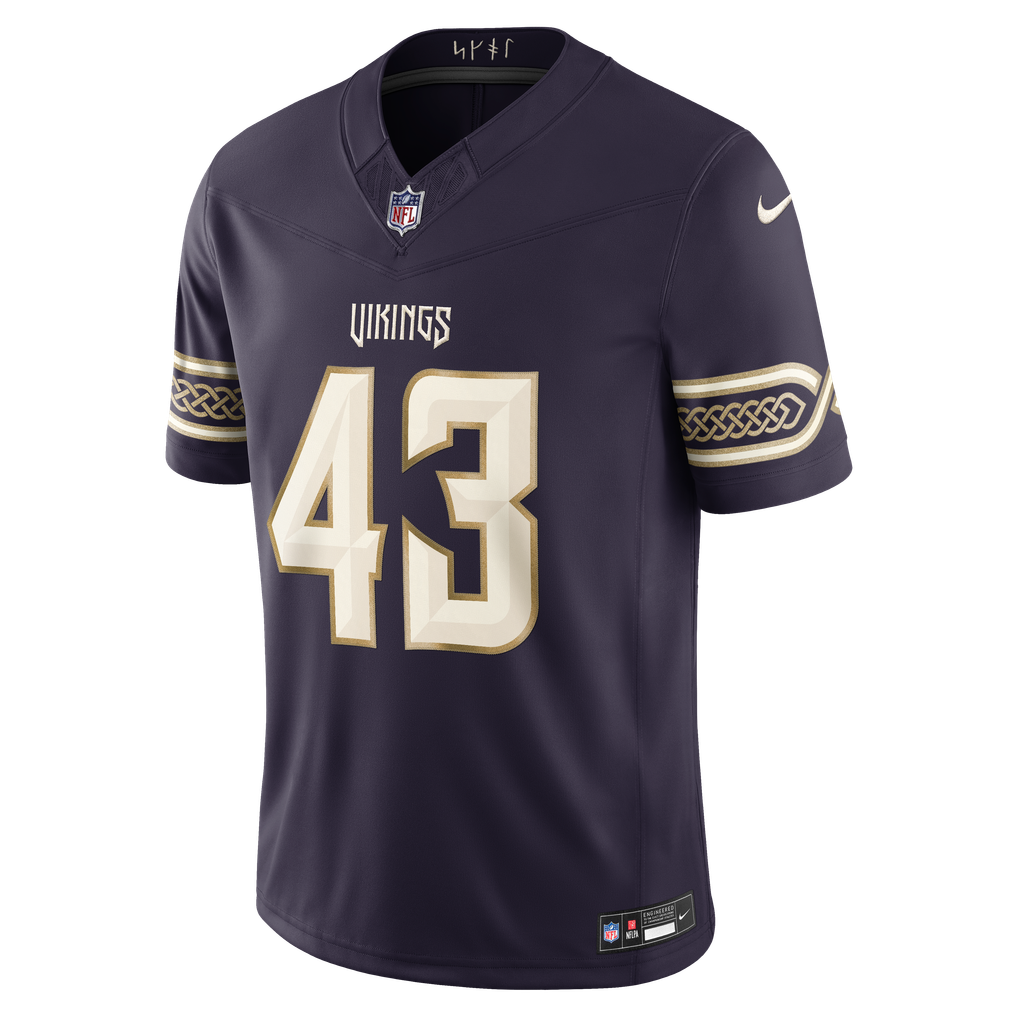 Men's Minnesota Vikings Andrew Van Ginkel Nike Purple 2026 Rivalries Collection Stitched Limited Jersey - Image 7