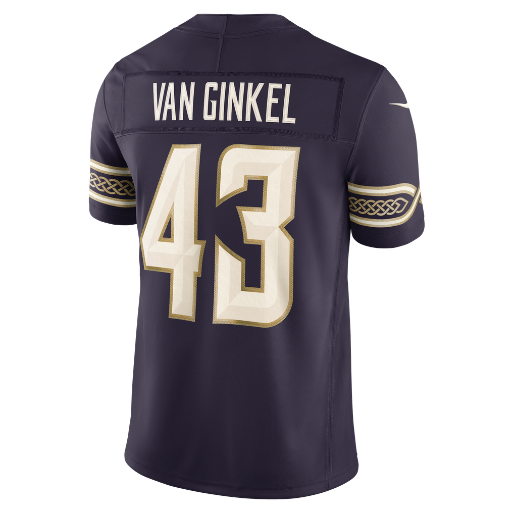 Men's Minnesota Vikings Andrew Van Ginkel Nike Purple 2026 Rivalries Collection Stitched Limited Jersey - Image 8