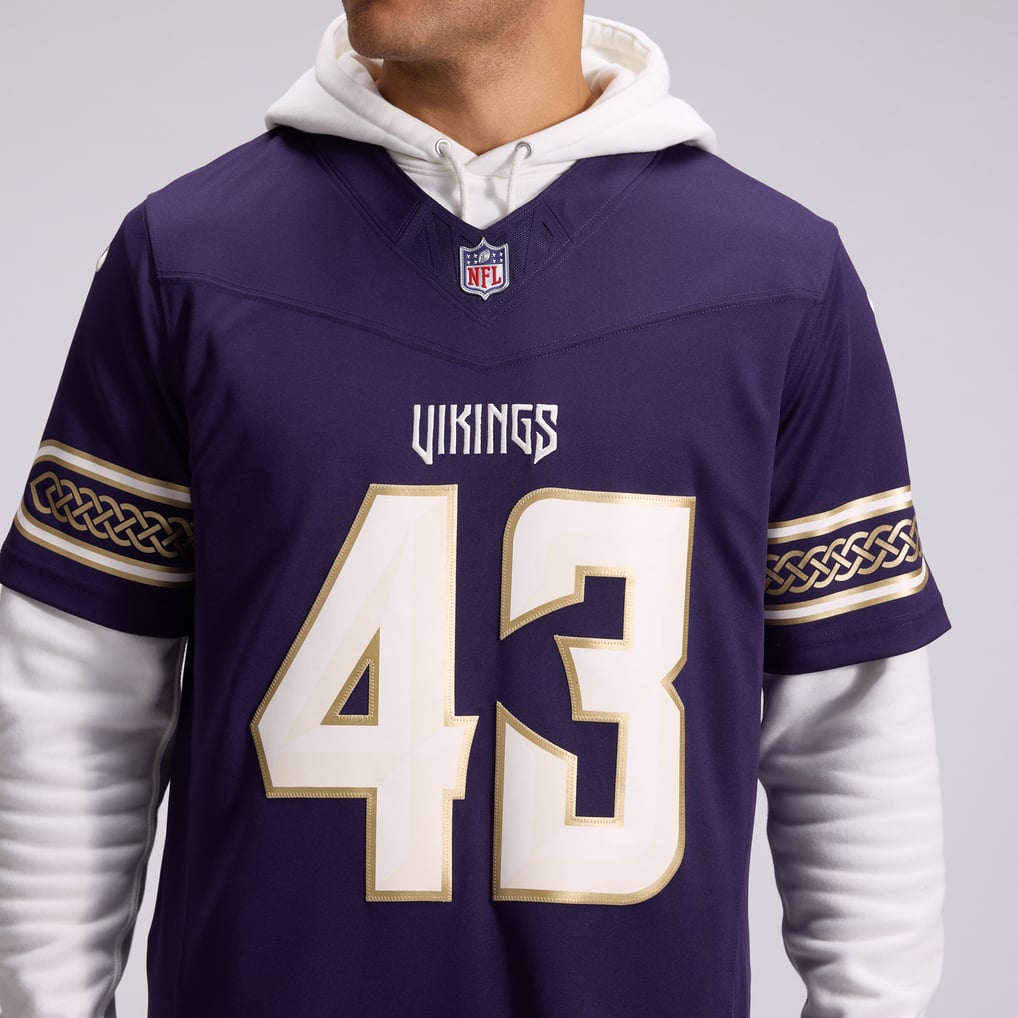 Men's Minnesota Vikings Andrew Van Ginkel Nike Purple 2026 Rivalries Collection Stitched Limited Jersey - Image 9