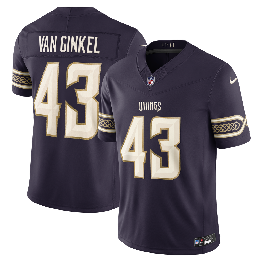 Men's Minnesota Vikings Andrew Van Ginkel Nike Purple 2026 Rivalries Collection Stitched Limited Jersey - Image 1