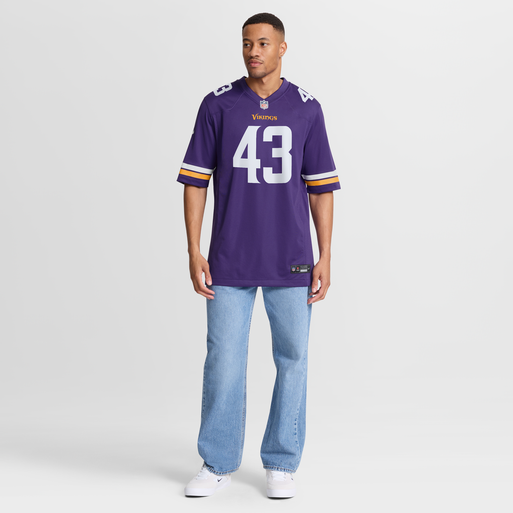Men's Minnesota Vikings Andrew Van Ginkel Nike  Purple Team Game Jersey - Image 8