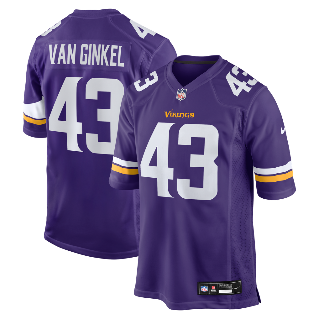 Men's Minnesota Vikings Andrew Van Ginkel Nike  Purple Team Game Jersey - Image 2