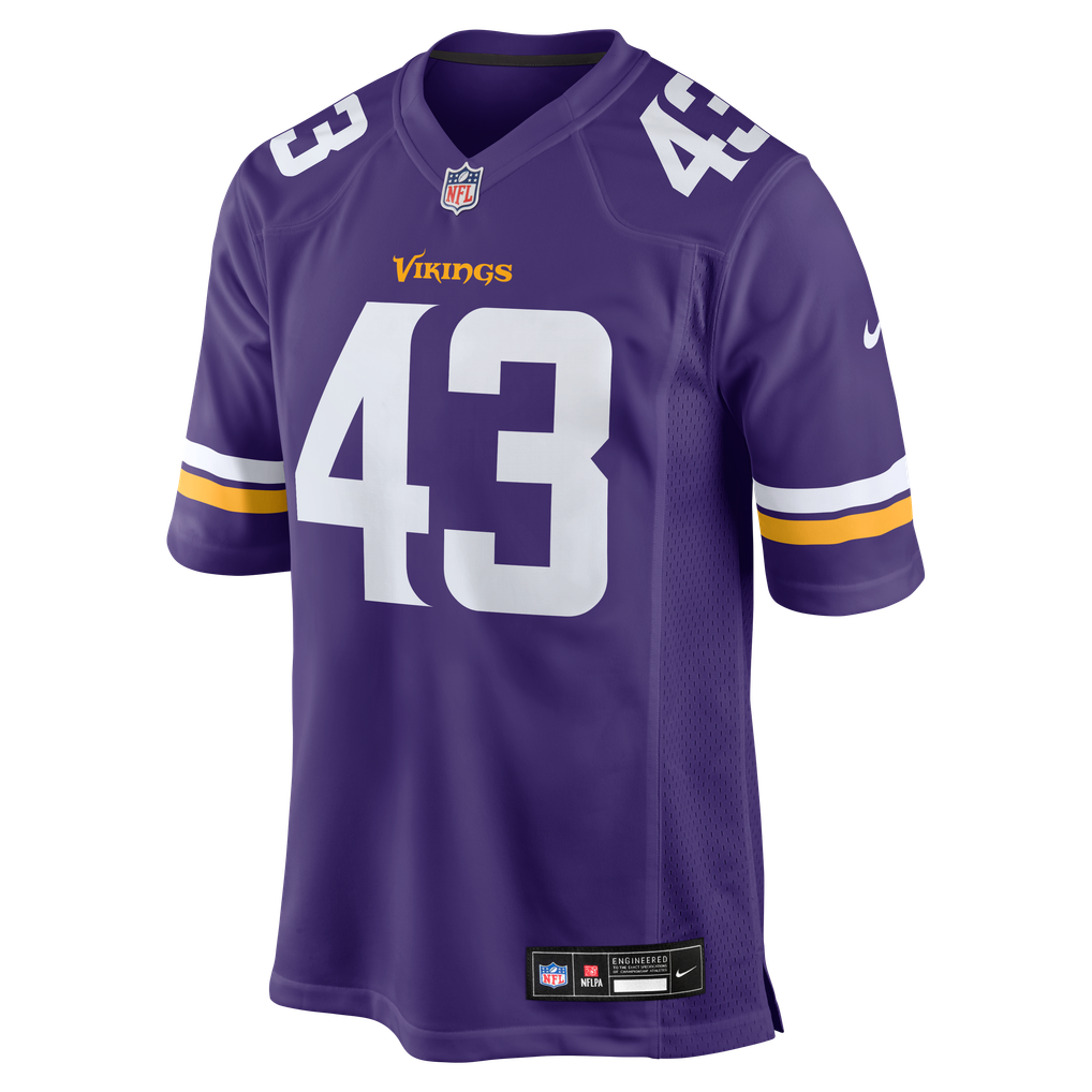 Men's Minnesota Vikings Andrew Van Ginkel Nike  Purple Team Game Jersey - Image 3
