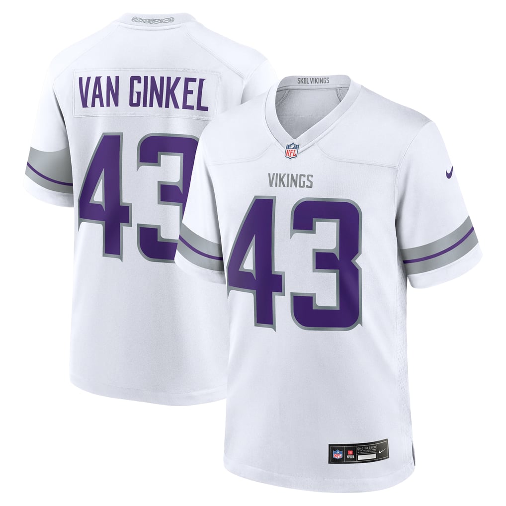 Men's Minnesota Vikings Andrew Van Ginkel Nike White Alternate Game Jersey - Image 1