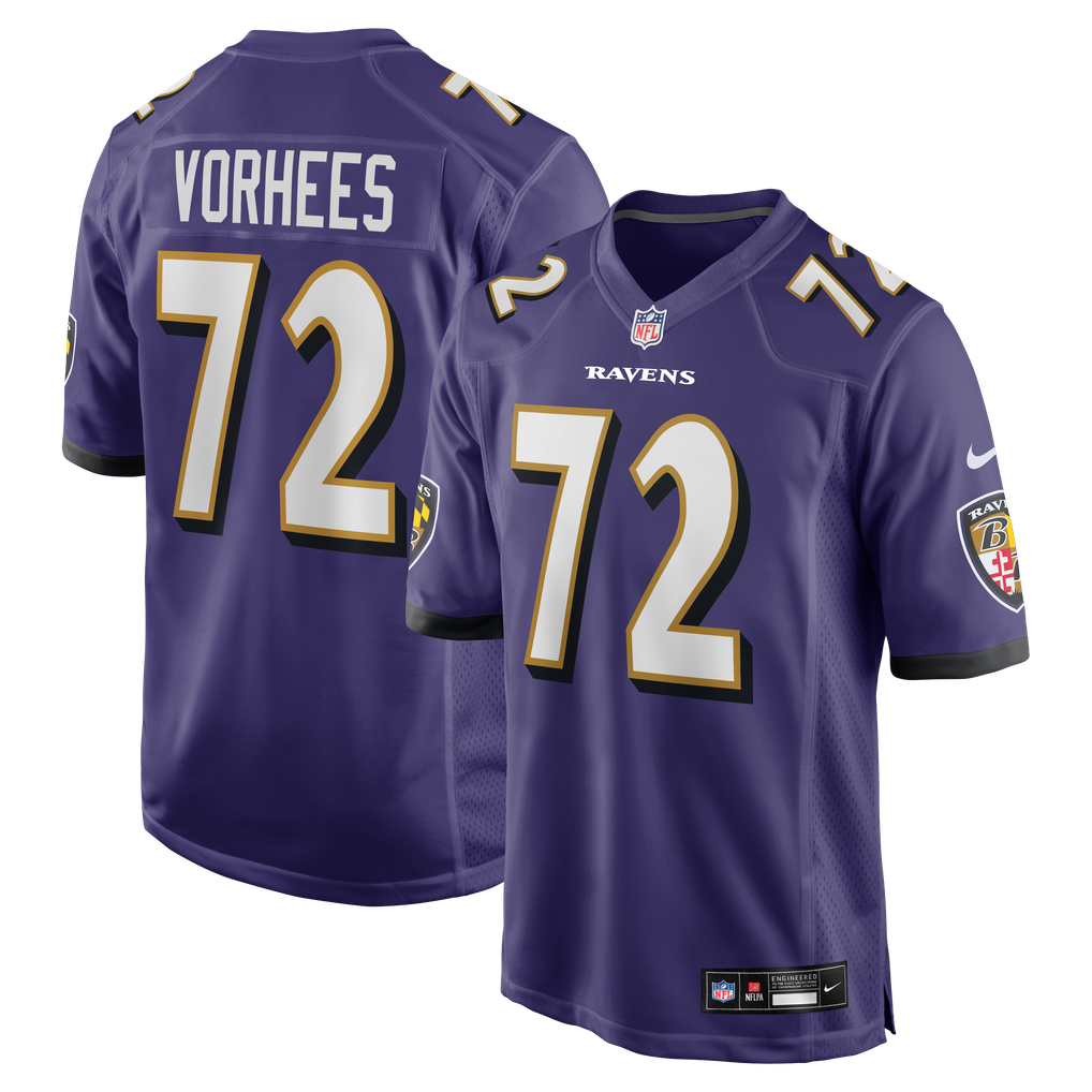 Men's Baltimore Ravens Andrew Vorhees Nike Purple Team Game Jersey