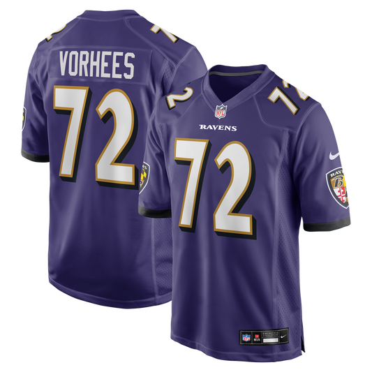 Men's Baltimore Ravens Andrew Vorhees Nike Purple Team Game Jersey