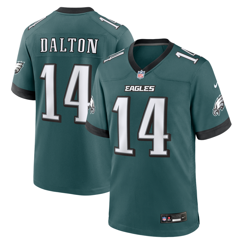 Men's Philadelphia Eagles Andy Dalton Nike Midnight Green Team Game Jersey - Image 1