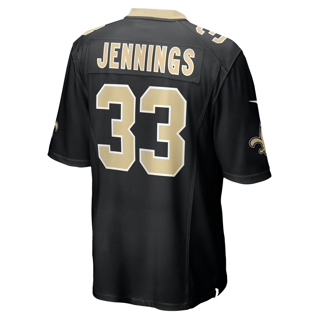 Men's New Orleans Saints Anfernee Jennings Nike Black Team Game Jersey - Image 6