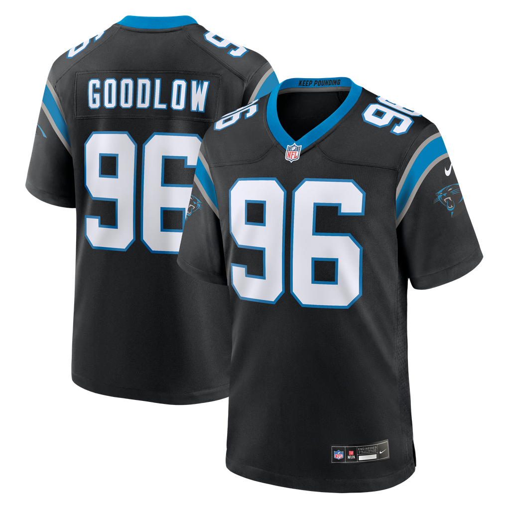 Men's Carolina Panthers Anthony Goodlow Nike Black Team Game Jersey - Image 2