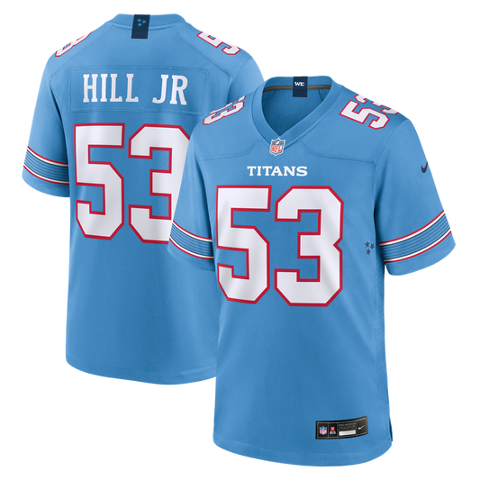 Men's Tennessee Titans Anthony Hill Jr. Nike Light Blue Team Game Jersey - Image 1