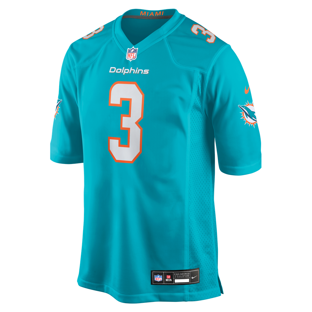 Men's Miami Dolphins Chris Johnson Nike Aqua Team Game Jersey - Image 5