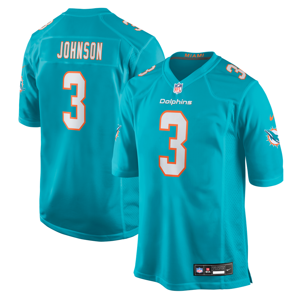 Men's Miami Dolphins Chris Johnson Nike Aqua Team Game Jersey - Image 1