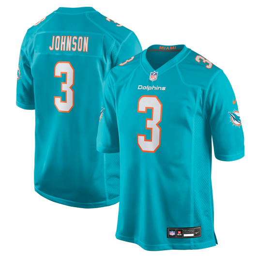 Men's Miami Dolphins Chris Johnson Nike Aqua Team Game Jersey - Image 1
