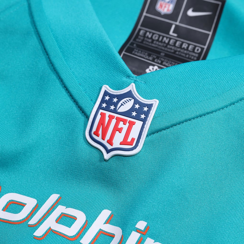 Men's Miami Dolphins Nike Aqua Custom Game Jersey - Image 5