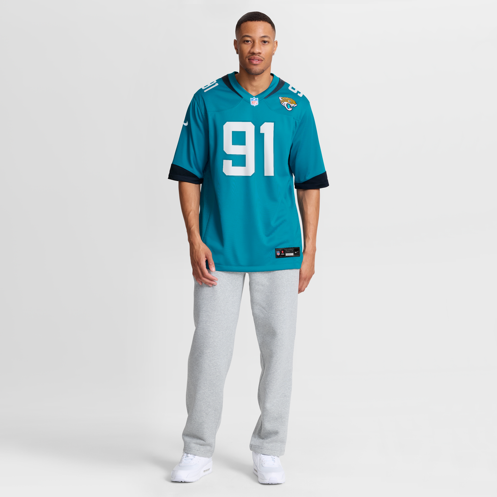 Men's Jacksonville Jaguars Arik Armstead Nike  Teal Team Game Jersey - Image 8