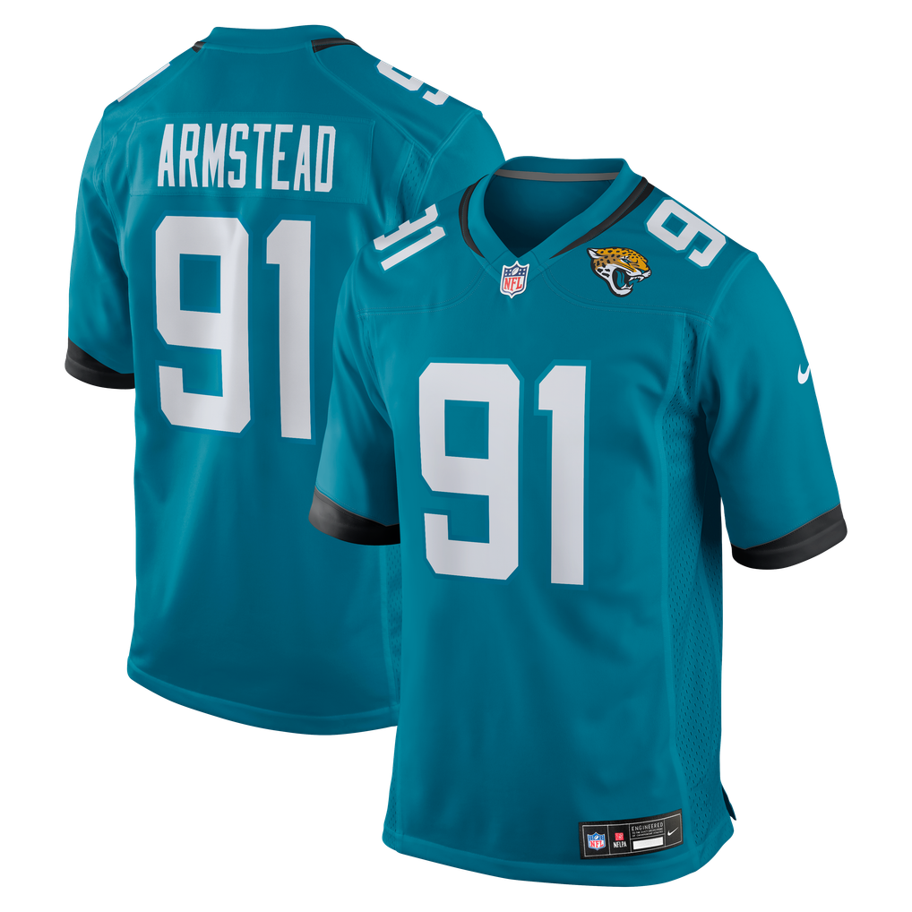 Men's Jacksonville Jaguars Arik Armstead Nike  Teal Team Game Jersey - Image 2